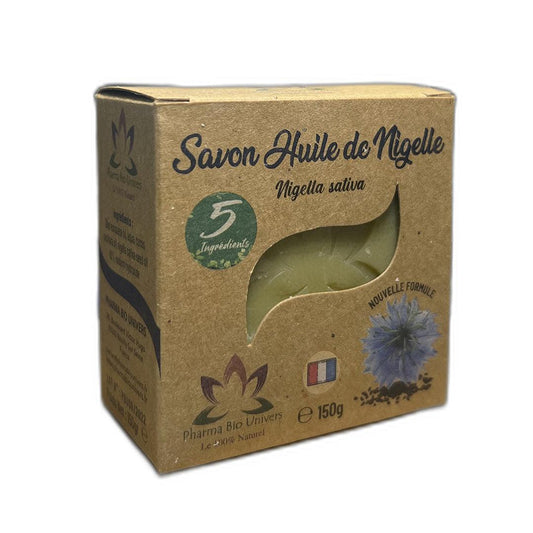Savon végétal à l'Huile de Nigelle - Visage et Corps 150 gr - Pharma Bio Maroc