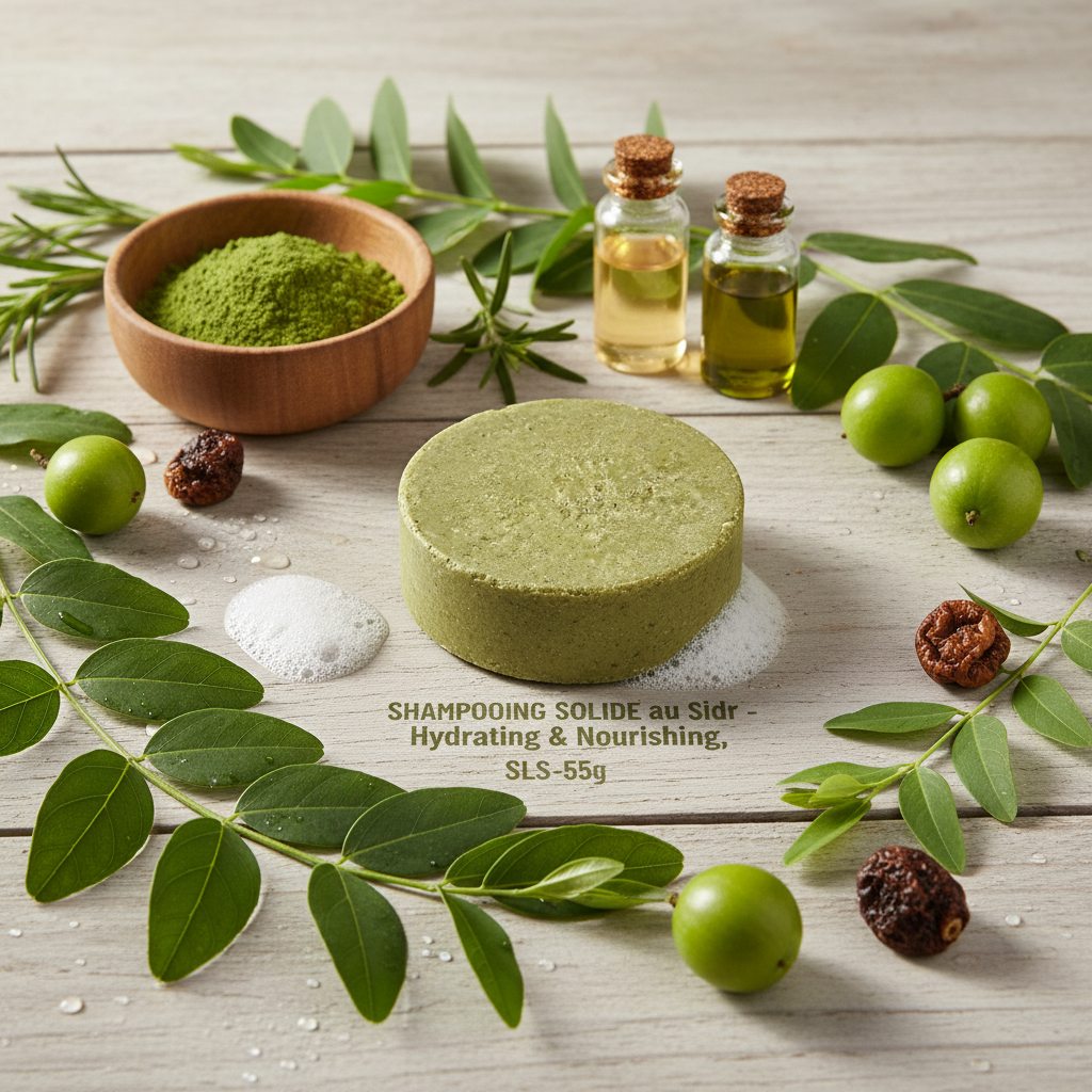 Shampooing Solide Nourrissant et Fortifiant au Sidr dans un contexte naturel